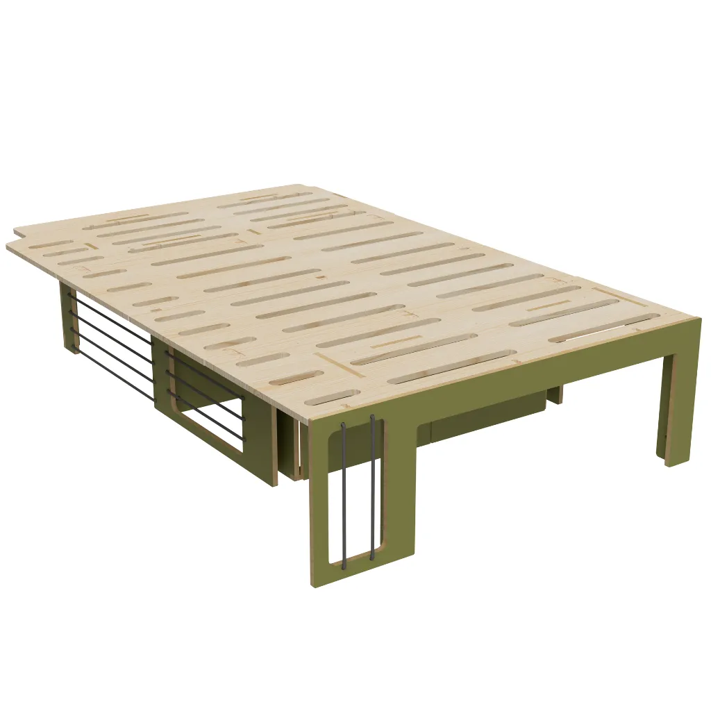 Lit allongé L2 - Kaki VELVET 1197.webp